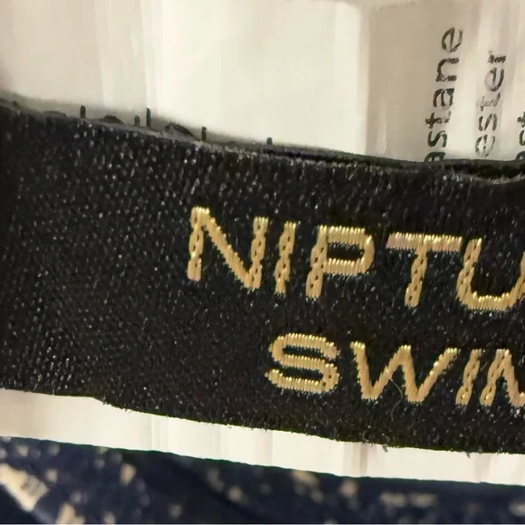 NIP TUCK Nautical Foil Joanne One Piece Multi-Cup Swimsuit Size 10 Navy & Gold - Picture 4 of 8